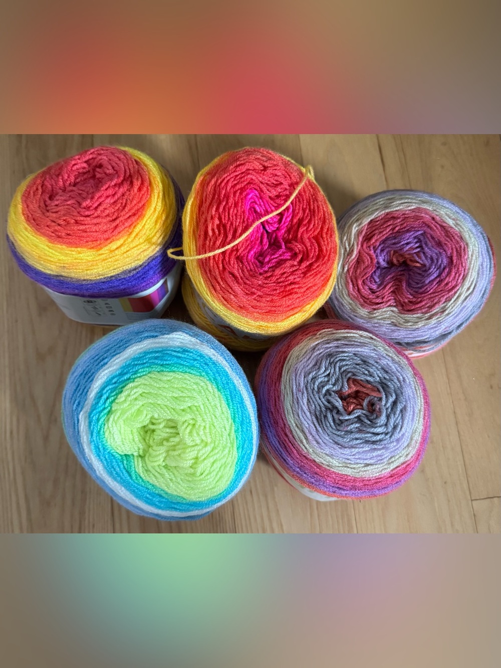 Lion Brand Cupcake Discontinued Yarn Lot + Mandala Baby 5 Cakes 2950 Yards